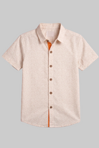 White Cheetah Print Half Sleeves Casual Shirt