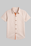 White Cheetah Print Half Sleeves Casual Shirt