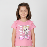 PEACH TWEETY PRINTED T-SHIRT TOP FOR GIRLS