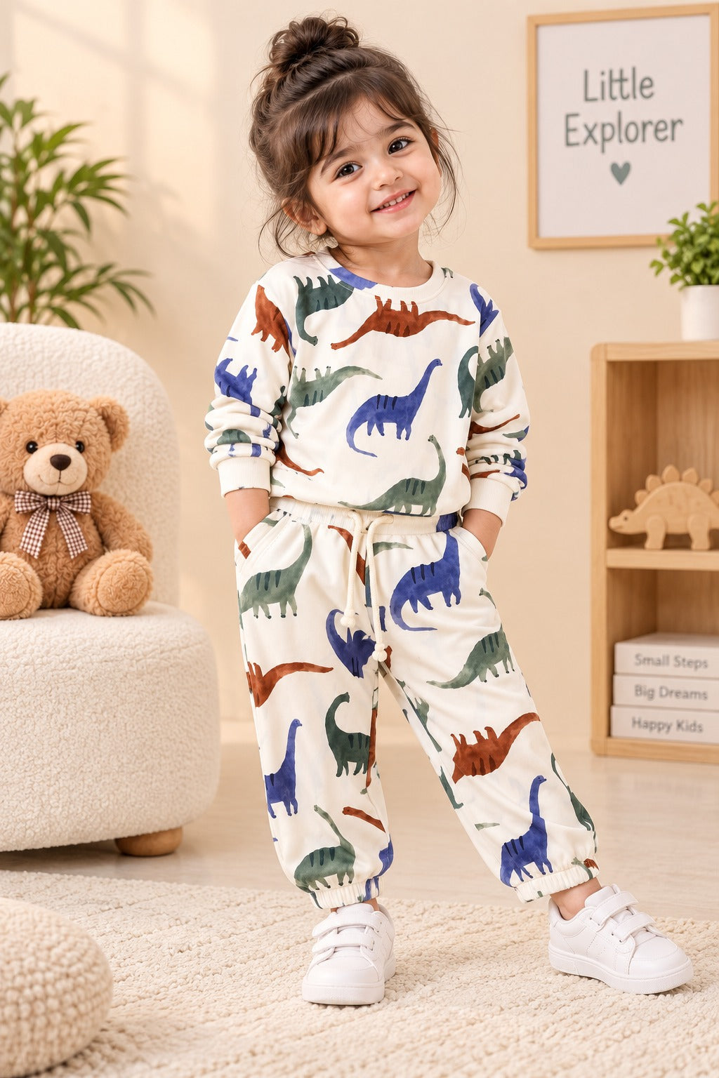 White Dino Cozy Luxe Suit Main image