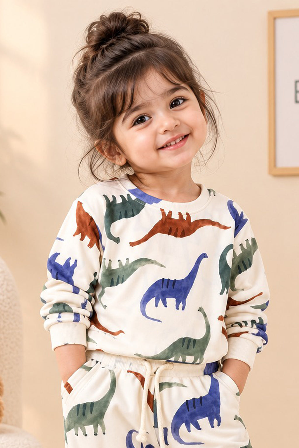 White Dino Cozy Luxe Sweatshirt