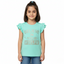 SEA GREEN BELIEVE IN YOUR SELFIE PRINTED T-SHIRT FOR GIRLS