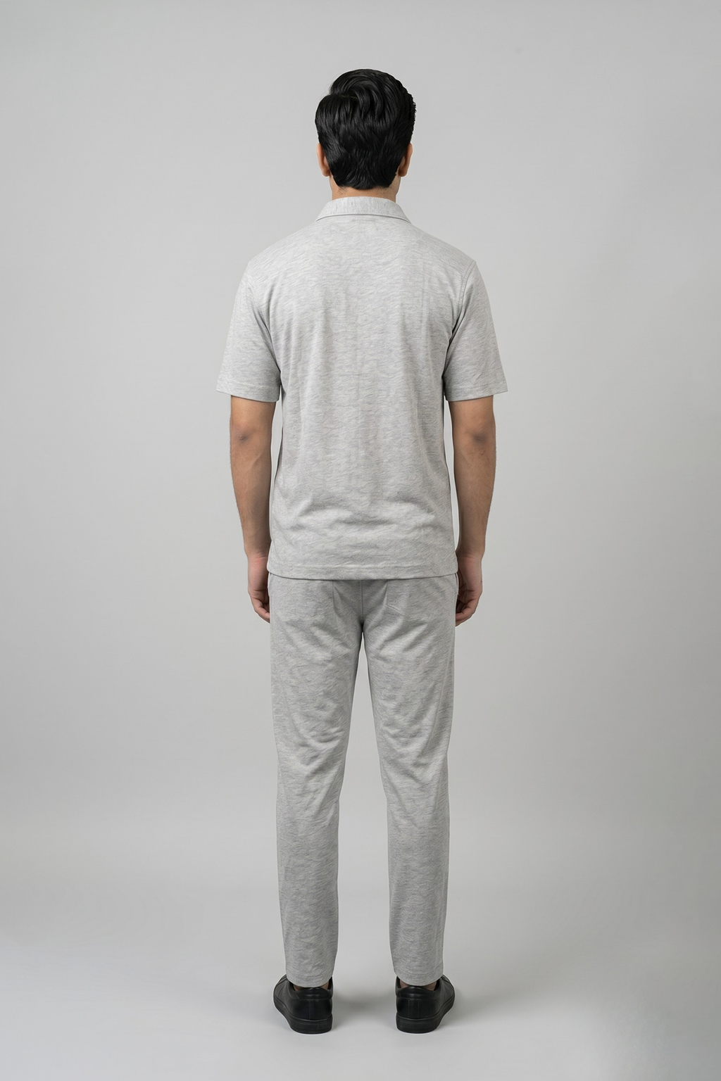 Grey Jersy Fabric Double Pocket Trouser & Shirt Suit For Men