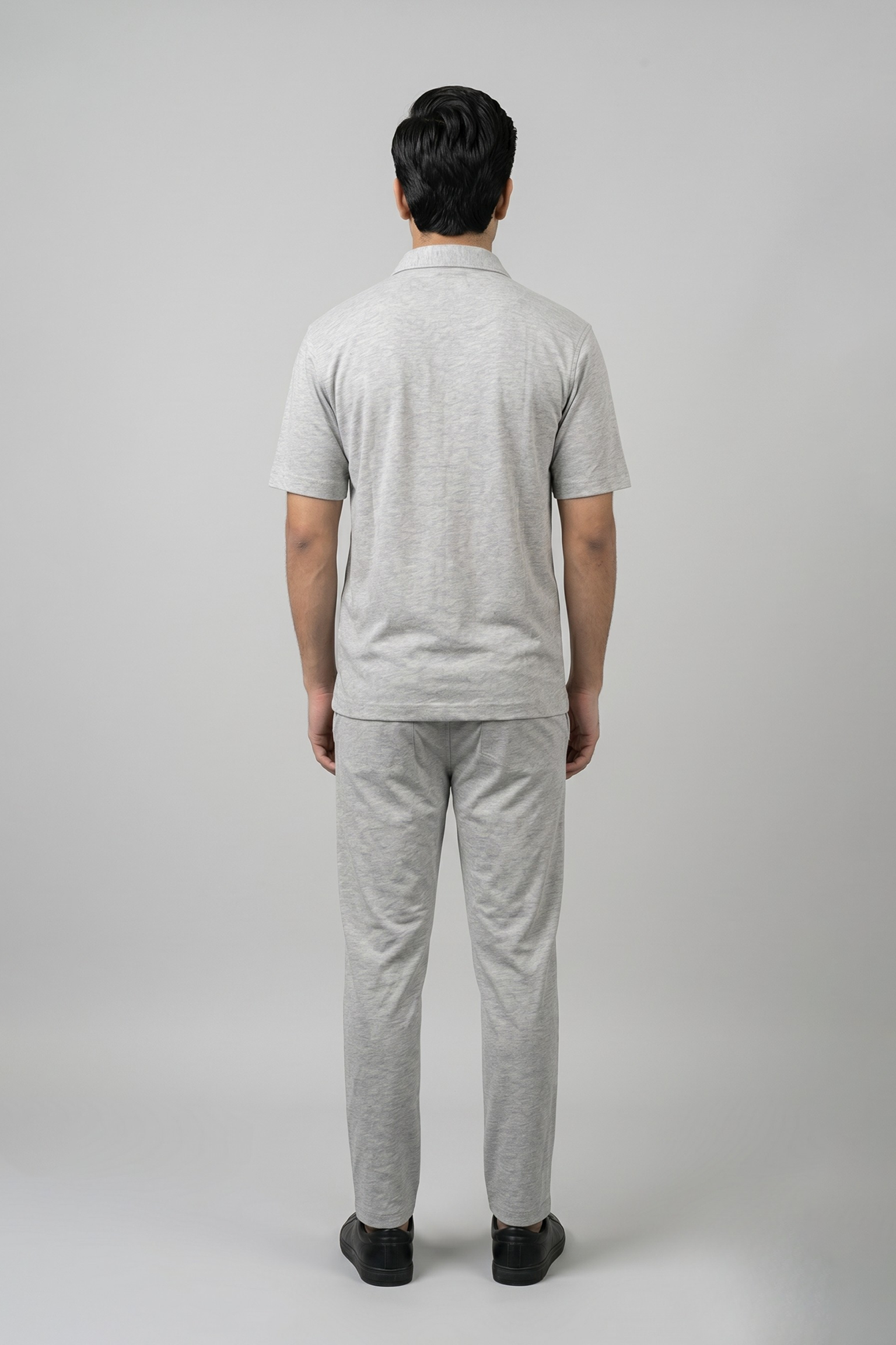 Grey Jersy Fabric Double Pocket Trouser & Shirt Suit For Men