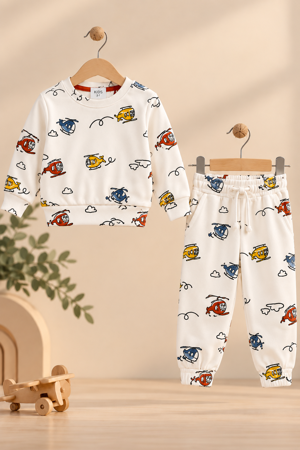 White Helicopter Cozy Luxe Suit