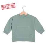 LIGHT GREEN FRONT POCKETS BAGGY STYLE SWEATSHIRT