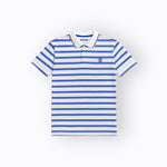 Load image into Gallery viewer, WHITE WITH BLUE STRIPES POLO FOR MEN
