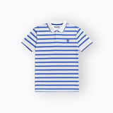 WHITE WITH BLUE STRIPES POLO FOR MEN