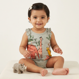 SAGE WELCOME TO SAVANA PRINTED ROMPER