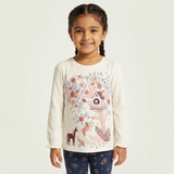 NEW WHITE TREE HOUSE PRINTED FULL SLEEVES T-SHIRT
