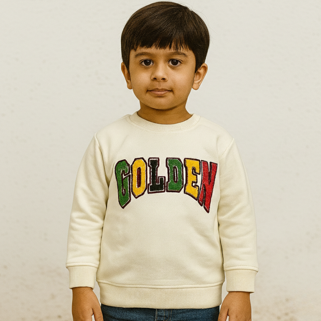 Cream Golden Terry Fabric Sweatshirt Main image