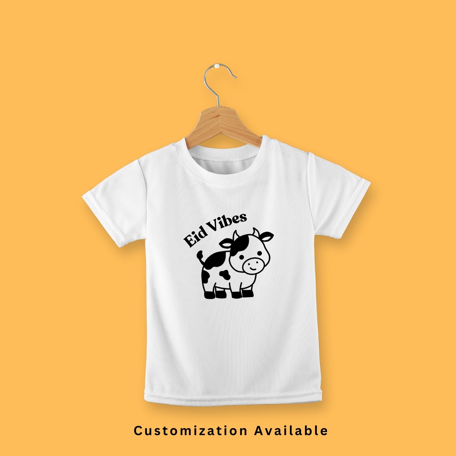 CUSTOMIZE BAKRA EID PRINT ON WHITE HALF SLEEVES T-SHIRT