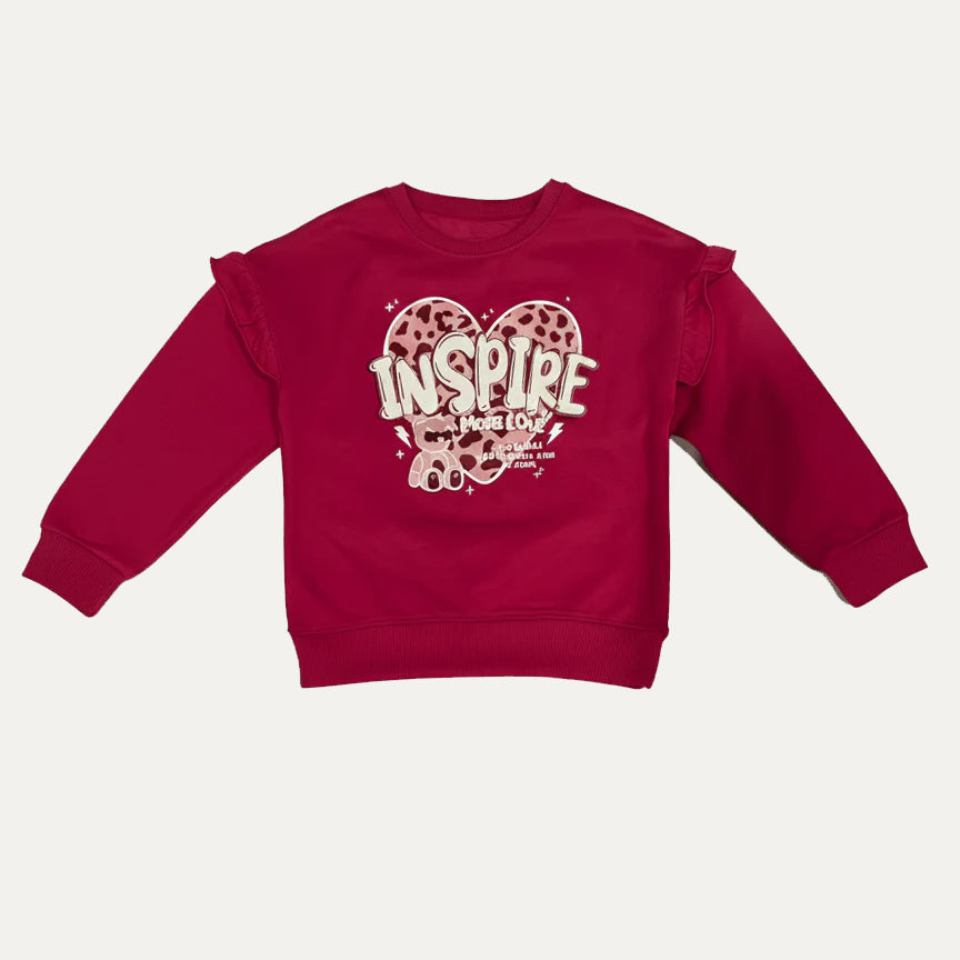 Pink Inspire Print Fleece Fabric Sweatshirt Secondary image