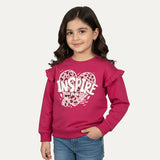 Pink Inspire Print Fleece Fabric Sweatshirt