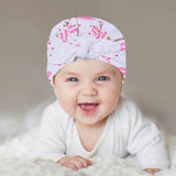 WHITE LITTLE PRINCESS PRINTED WITH BOW TURBAN CAPS FOR GIRLS