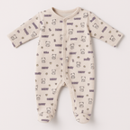 Cream Honey Print Romper For Winters