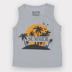 SKY BLUE SUMMER TREES PRINT SANDO FOR BOYS
