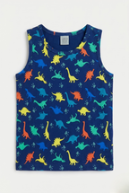 Blue Dino Print Sando For Summers