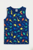 Blue Dino Print Sando For Summers
