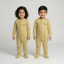 Cream With Green Panda Stripes Romper For Winters