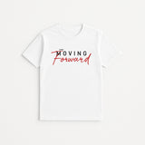 WHITE "MOVING FORWARD" PRINT T-SHIRT FOR MEN