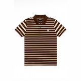 WHITE WITH BROWN STRIPES POLO FOR MEN