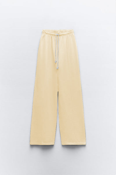 CREAM STRAIGHT FIT JOGGING TROUSER FOR WOMEN