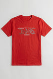 Orange "TXS" Print T-Shirt For Men