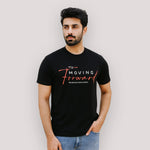 Load image into Gallery viewer, BLACK &quot;MOVING FORWARD&quot; PRINT T-SHIRT FOR MEN
