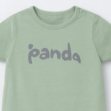 LIGHT GREEN PANDA PRINT HALF BODY ROMPER