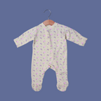 YELLOW WITH SNAIL PRINT FULL BODY FULL SLEEVES ROMPERS