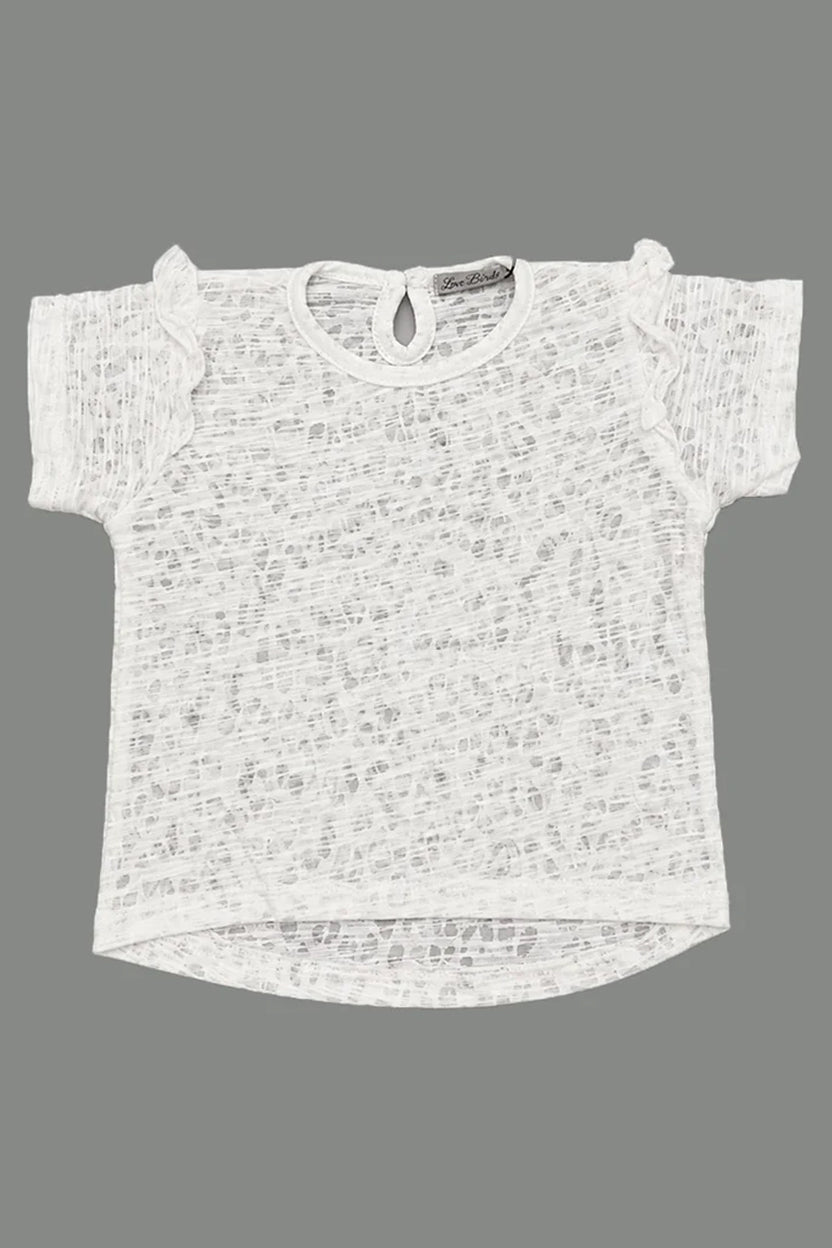 White Burnout T-shirt Top For Girls Main image