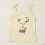 Yellow Let's Play Print T-shirt Top For Girls