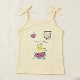Yellow Let's Play Print T-shirt Top For Girls