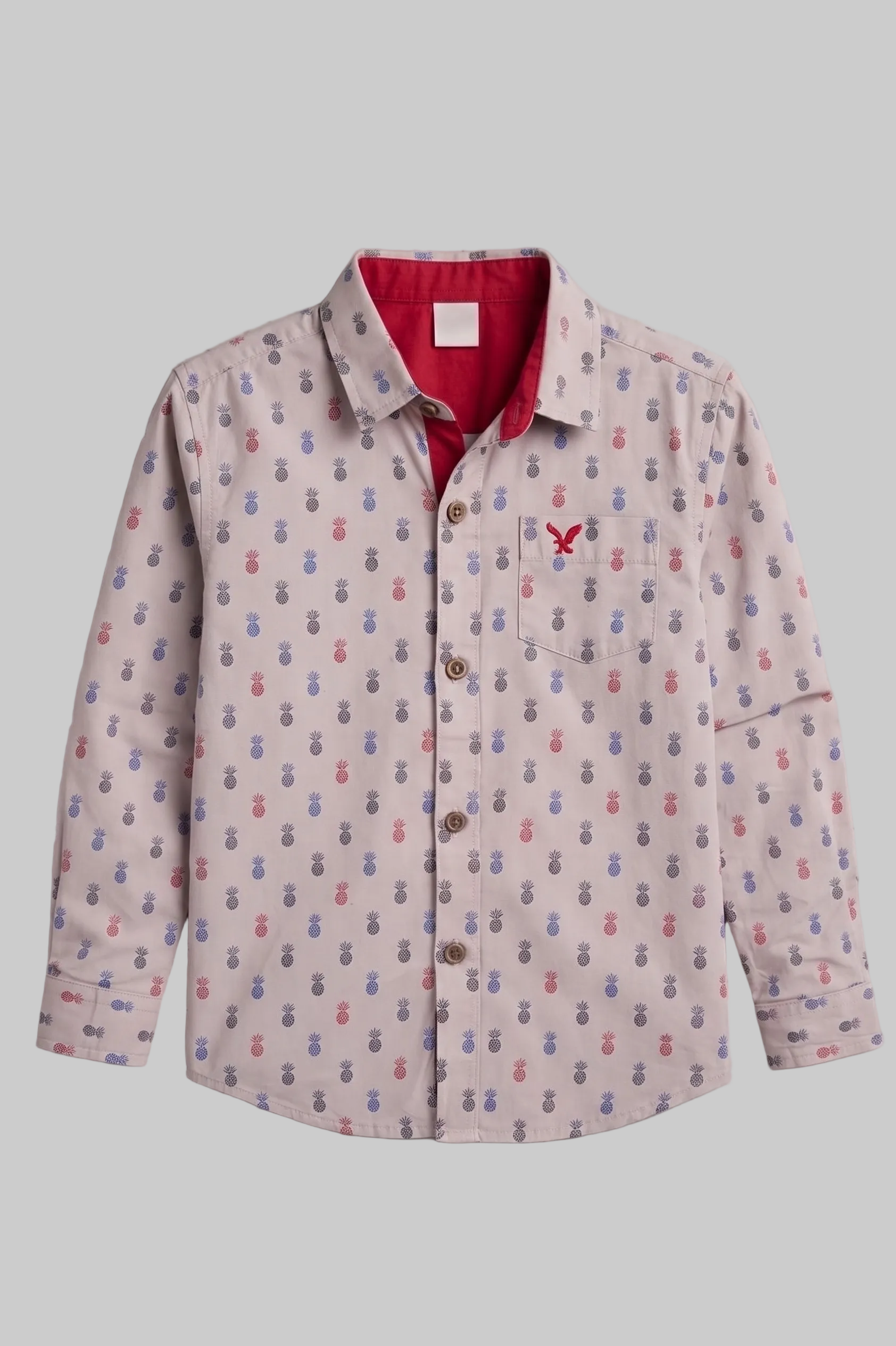 Light Purple PineApple Print Full Sleeves Casual Shirt Secondary image
