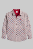 Light Purple PineApple Print Full Sleeves Casual Shirt