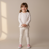 OFF WHITE POLKA DOT WITH RIB PAJAMA BABY SUIT