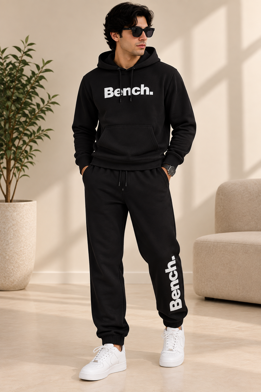 Black Bench Warm Weave Fabric Suit