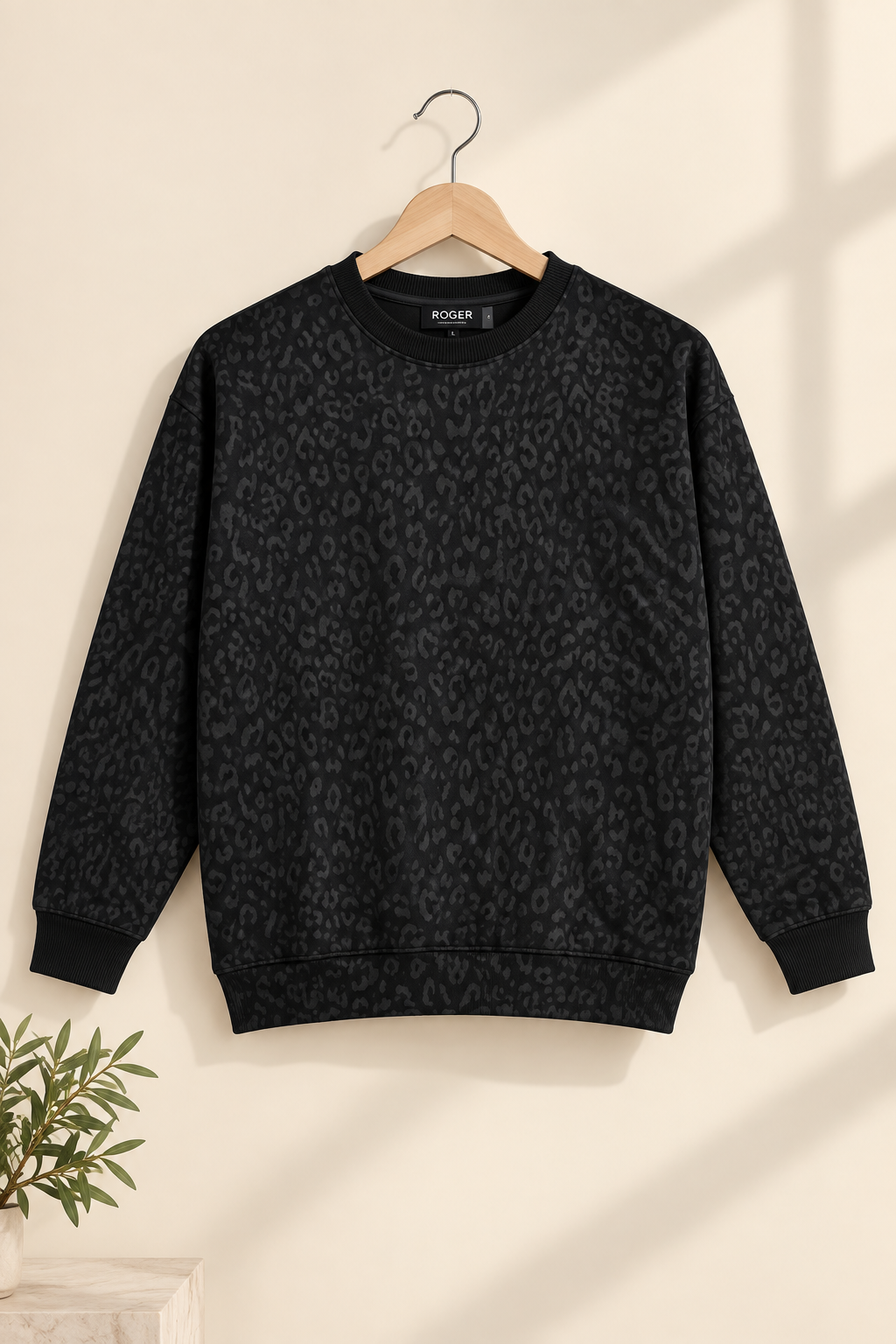 Cheetah Ribbed Fabric Sweatshirt