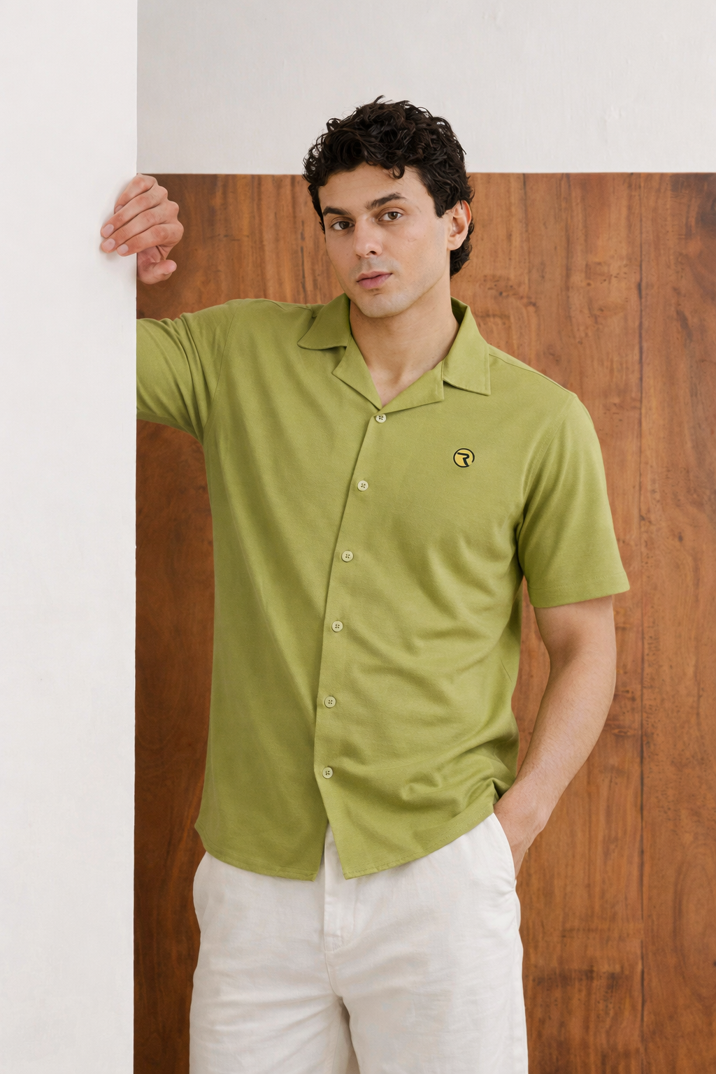 Green-Premium Quality Half Sleeves Casual Shirt For Men Main image