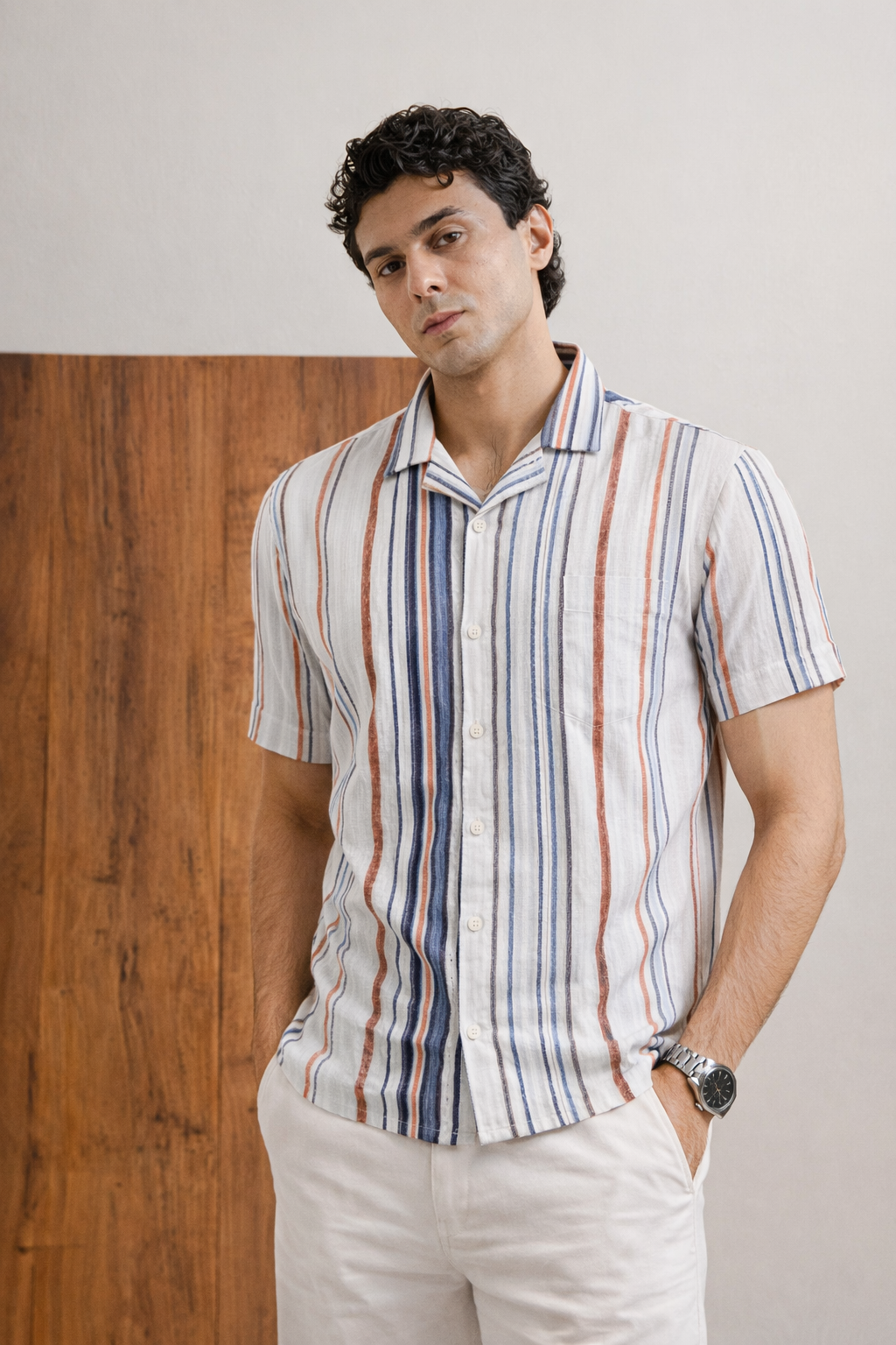 White-Premium Quality Half Sleeves Casual Shirt For Men