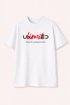 WHITE "UNLIMITED" PRINT T-SHIRT FOR MEN