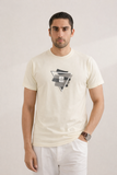 CREAM "WEAR YOUR PASSION" PRINT T-SHIRT FOR MEN