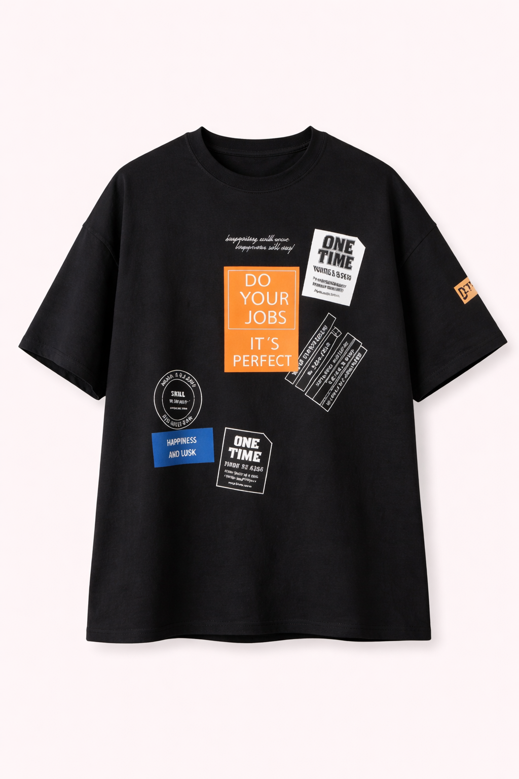 BLACK "DO YOUR JOBS" PRINT T-SHIRT FOR MEN