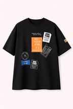 BLACK "DO YOUR JOBS" PRINT T-SHIRT FOR MEN