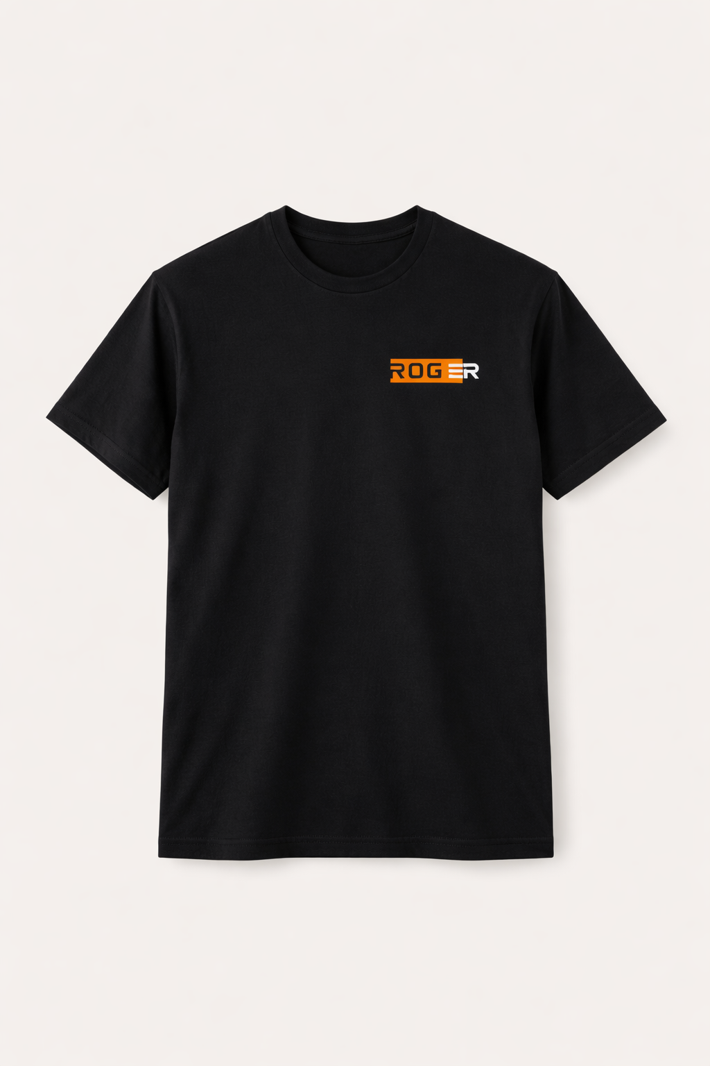 BLACK "ROGER" PRINT T-SHIRT FOR MEN