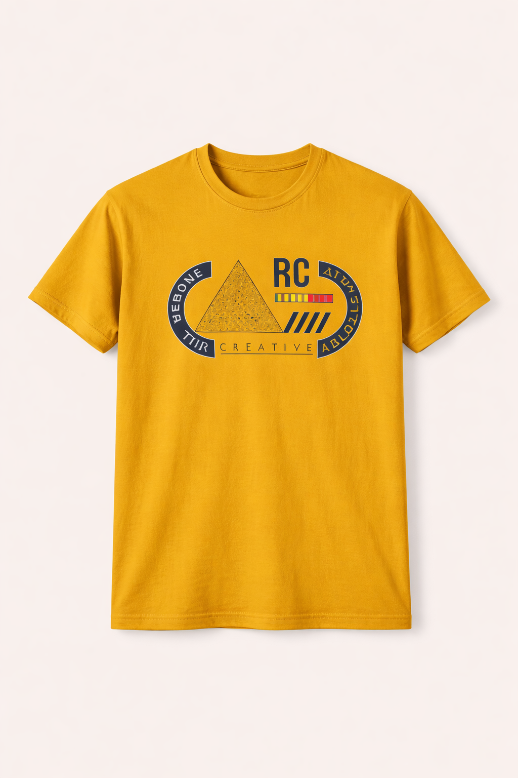 Mustard "Authentic Wear" Print T-Shirt For Men Secondary image