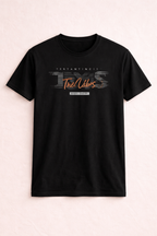 Black "TXS" Print T-Shirt For Men