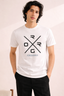 Cream "Roger" Print T-Shirt For Men