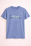 BLUE "VICTORY" PRINT T-SHIRT FOR MEN